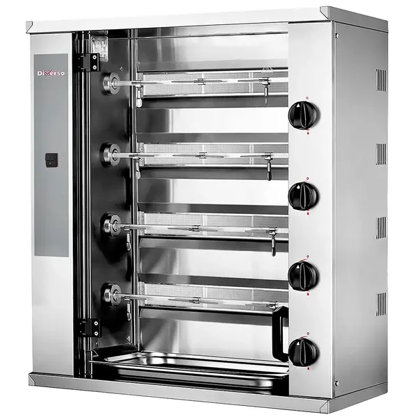 Kippengrill | SMALL | Gas | 4 Spitten | 12 Kippen | 13.6kW (230V) | 800x400x915(h)mm