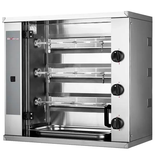 Kippengrill | SMALL | Gas | 3 Spitten | 9 Kippen | 12kW (230V) | 800x400x735(h)mm