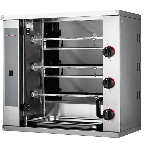 Kippengrill | SMALL | Elektrisch | 3 Spitten | 9 Kippen | 6.6kW (400V) | 800x400x735(h)mm