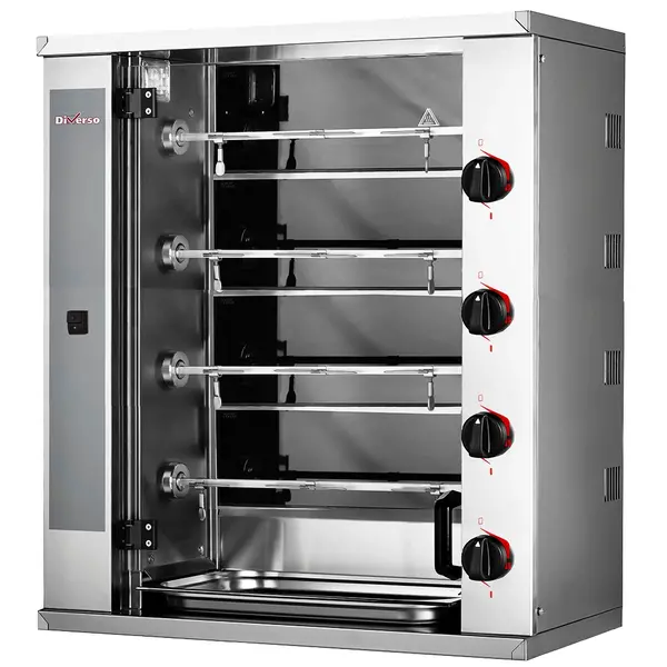 Kippengrill | SMALL | Elektrisch | 4 Spitten | 12 Kippen | 8.8kW (400V) | 800x400x915(h)mm