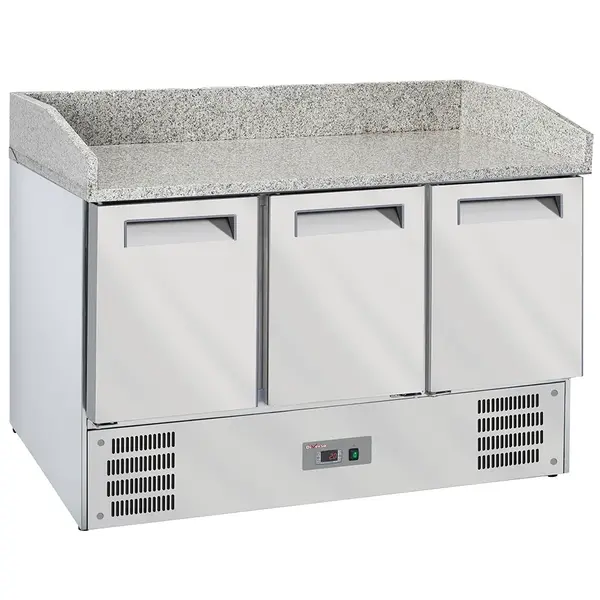 Pizzawerkbank | 3 Deuren (1/1 GN) | +2°C/+8°C | Statisch + Ventilator | 1400x700x1020(h)mm