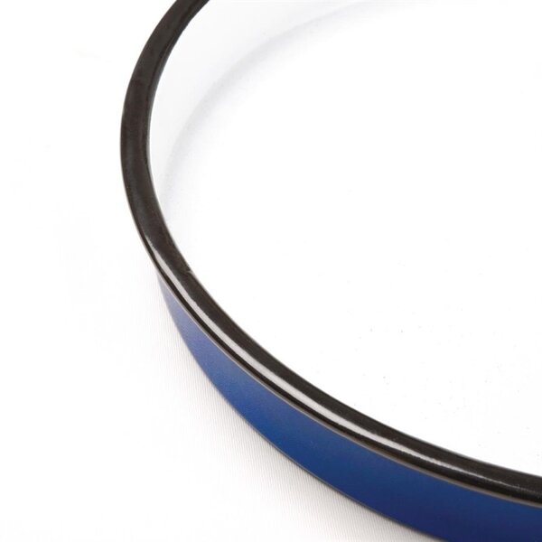 Dienblad | Geëmailleerd Staal | Blauw /Wit | Ø320x45(h)mm