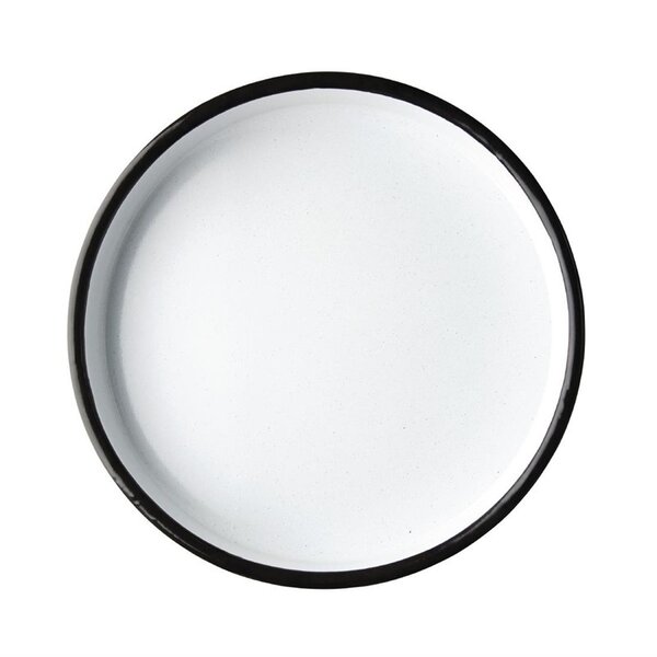 Dienblad | Geëmailleerd Staal | Blauw /Wit | Ø320x45(h)mm