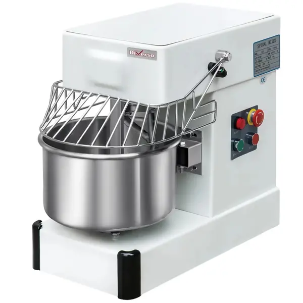 Deegmenger | 8kg/10L | 1 Snelheid | Vaste Kop + Kom | 0.75kW (230V) | Wielen (Geremd) | 340x550x530(h)mm