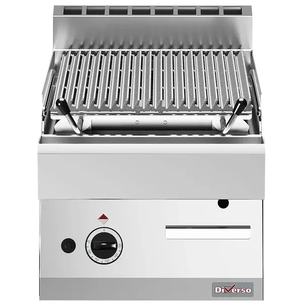 Lavasteengrill | Gas | Oppervlak 365x485 (Gietijzer) | 50°C/300°C | 7.5kW | Piëzo Ontsteking | 400x700x280(h)mm