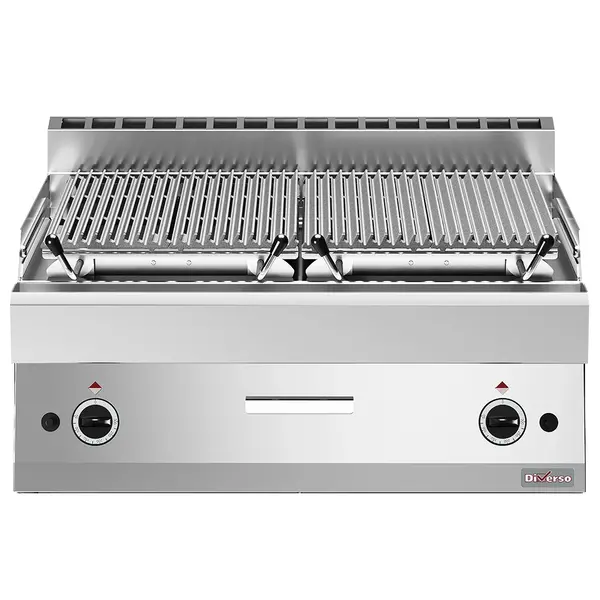 Lavasteengrill | Gas | Oppervlak 730x485 (Gietijzer) | 50°C/300°C | 15kW | Piëzo Ontsteking | 800x700x280(h)mm