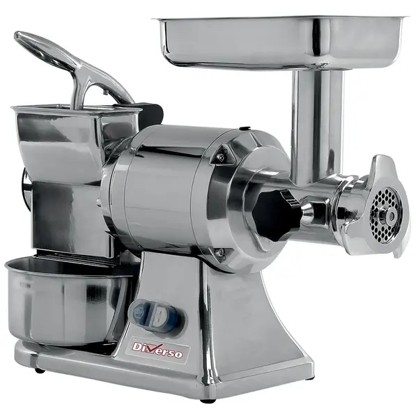 Vlees-/Gehaktmolen + Kaasraspmachine | Mes N°12 (Ø120mm) | Verwijderbare Kop | 0.8kW (230V) | Incl. Rooster (Ø6mm) | 550x300x400(h)mm