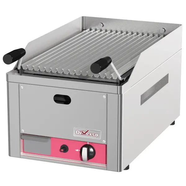 Lavasteengrill | Gas | Oppervlak 300x500 (Staal) | 4kW | Piëzo Ontsteking | 330x530x290(h)mm