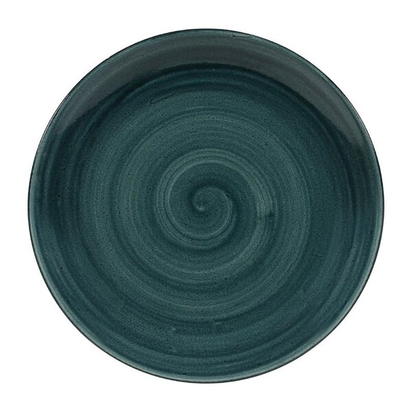 Coupeborden | STONECAST PATINA | Porselein | Rustic Teal | 12 Stuks | Ø260mm