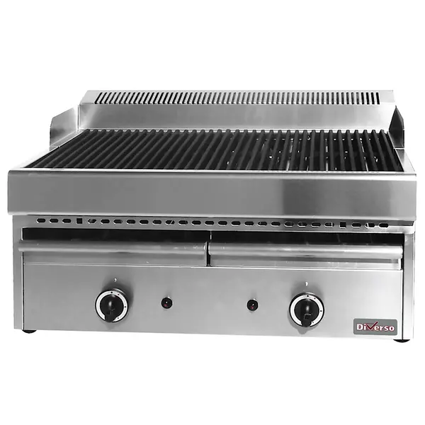 Stoomgrill | Gas | Oppervlak 660x470 (Gietijzer) | 18kW | Piëzo Ontsteking | 770x630x430(h)mm