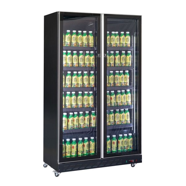 Koelkast | 758L | Zwart | +2°C/+10°C | Geforceerd | Draaideuren | Wielen (Geremd) | 1250x600x1980(h)mm