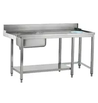 Mastro Aanvoertafel (Rechts) | RVS | 1 Spoelbak (Links) + Afvalgat | Bodemschap | Achteropstand | 1200x770x850/1050(h)mm 