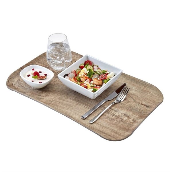 Dienblad | VERSA | Glasvezel | Houtlook | Antislip | Stapelbaar | 530x320mm