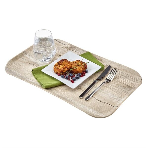 Dienblad | VERSA | Glasvezel | Houtlook | Antislip | Stapelbaar | 530x320mm