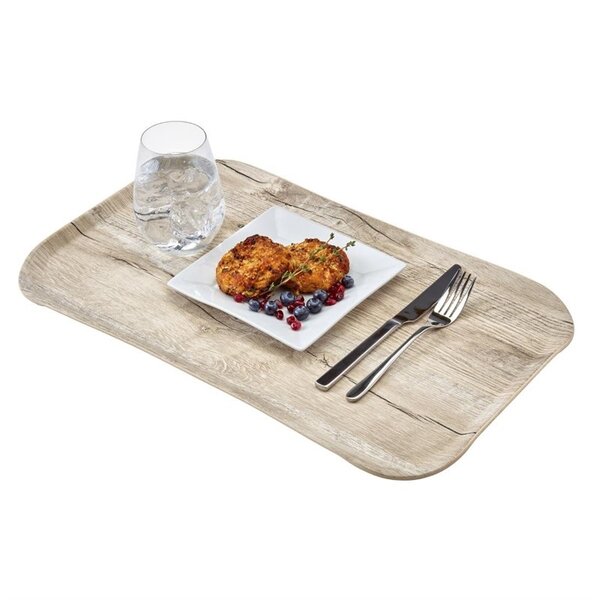 Dienblad | VERSA | Glasvezel | Houtlook | Antislip | Stapelbaar | 530x370mm