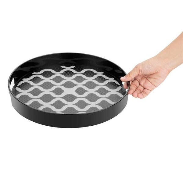 Dienblad | KRISTALLON | Polycarbonaat | Zwart | Antislip | Ø300x42(h)mm