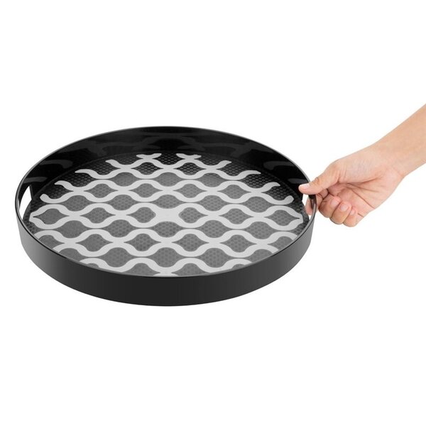 Dienblad | KRISTALLON | Polycarbonaat | Zwart | Antislip | Ø355x42(h)mm