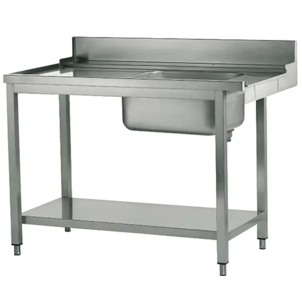 Aanvoertafel (Links) | RVS | 1 Spoelbak (Rechts) | Bodemschap | Achteropstand | 1500x770x850/1050(h)mm