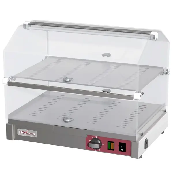 Warmhoudvitrine | RVS | 30°C/60°C | 2 Niveaus | Zelfbediening | 0.4kW (230V) | 500x355x415(h)mm