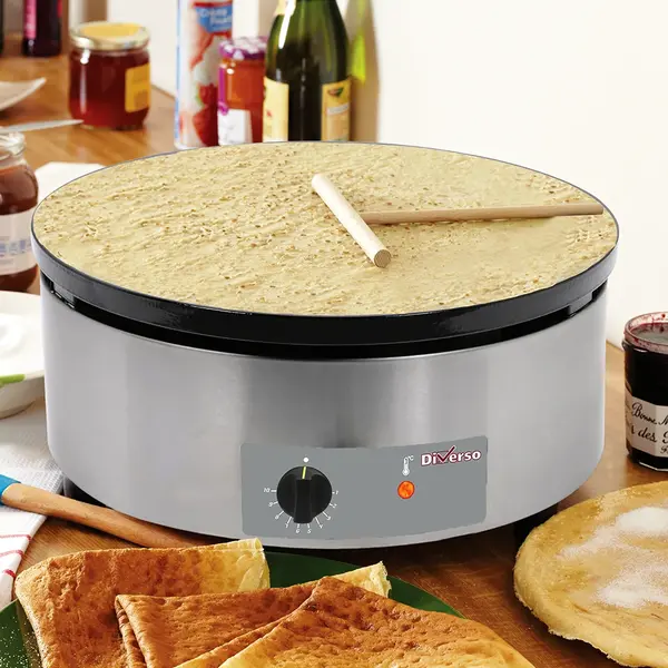 Crêpes Bakplaat | Elektrisch | Oppervlak Ø400 (Gietijzer) | 0°C/300°C | 3.6kW (230V) | Ø400x200(h)mm