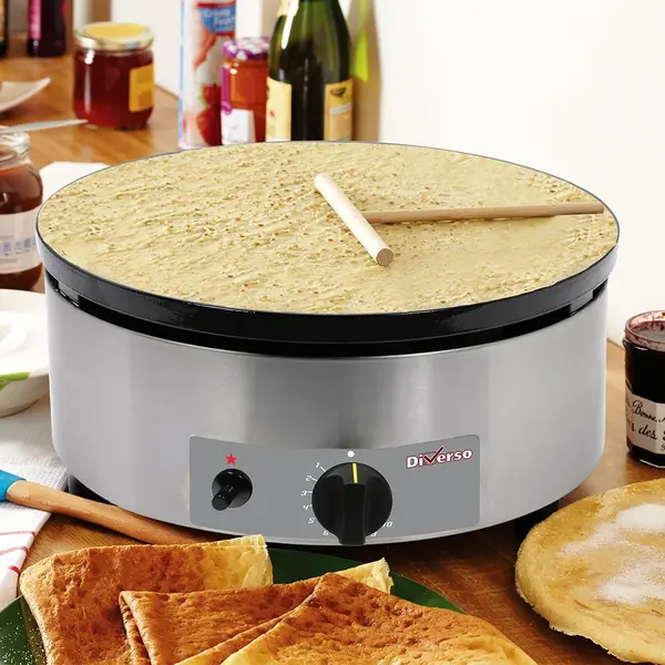 Crêpes Bakplaat | Gas | Oppervlak Ø400 (Gietijzer) | 3.6kW | Piëzo Ontsteking | Ø400x200(h)mm