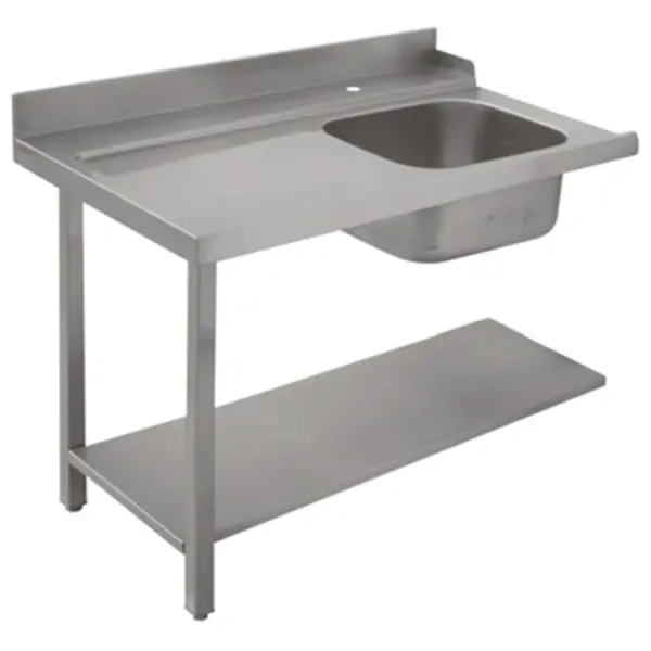 Aanvoertafel (Links) | RVS | 1 Spoelbak (Rechts) | Bodemschap | Achteropstand | 1500x720x850(h)mm