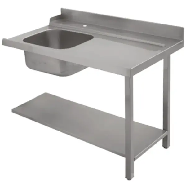 Aanvoertafel (Rechts) | RVS | 1 Spoelbak (Links) | Bodemschap | Achteropstand | 1500x720x850(h)mm
