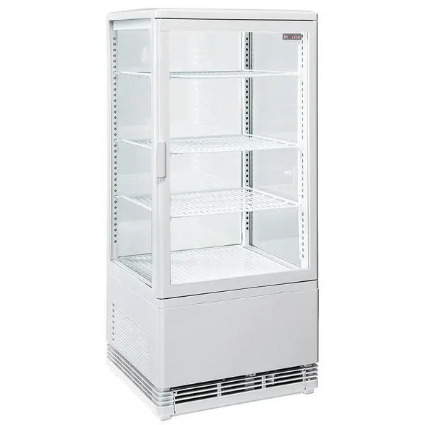 Koelvitrine | 80L | Wit | +2°C/+12°C | Geforceerd | 4 Niveaus | 428x386x960(h)mm