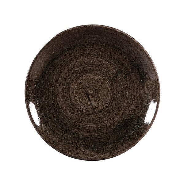 Coupeborden | STONECAST PATINA | Porselein | Black | 12 Stuks | Ø288mm