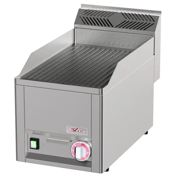 Bak-/Grillplaat | COOKING LINE 600 | Elektrisch | Gegroefd Oppervlak 320x480 (Gietijzer) | 50°C/300°C | 3kW (230V) | 330x600x290/435(h)mm