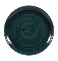 Churchill Coupeborden | STONECAST PATINA | Porselein | Rustic Teal | 12 Stuks | Ø288mm 