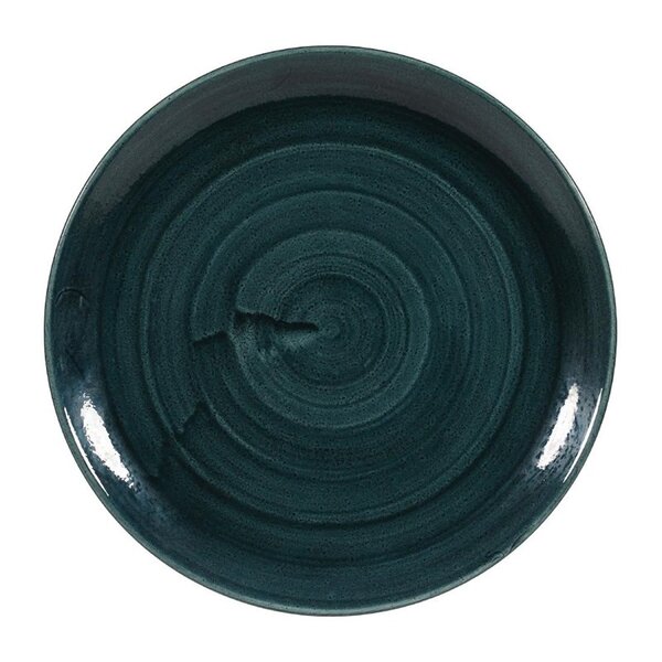 Coupeborden | STONECAST PATINA | Porselein | Rustic Teal | 12 Stuks | Ø288mm