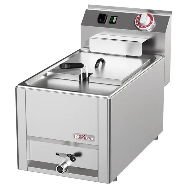 Friteuse | COOKING LINE 600 | Elektrisch | 8L | 50°C/190°C | 3kW (230V) | Aftapkraan | 330x600x290/435(h)mm