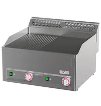 Diverso by Diamond Bak-/Grillplaat | COOKING LINE 600 | Elektrisch | Glad/Gegroefd Oppervlak 650x480 (Gietijzer) | 50°C/300°C | 6kW (400V) | 660x600x290/435(h)mm 