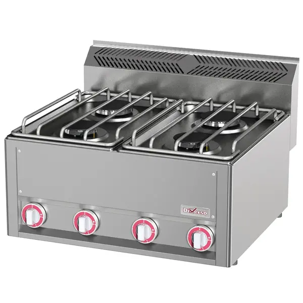 Fornuis | COOKING LINE 600 | Gas | 4 Branders (2x 3kW + 2x 3.6kW) | 660x600x290/435(h)mm