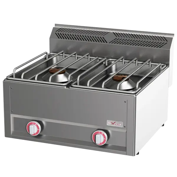 Fornuis | COOKING LINE 600 | Gas | 2 Branders (2x 8kW) | Waakvlam | 660x600x290/435(h)mm