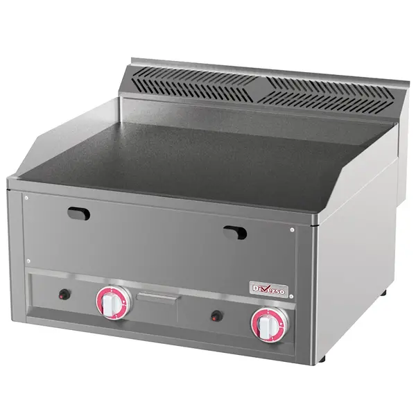 Bak-/Grillplaat | COOKING LINE 600 | Gas | Glad Oppervlak 650x480 (Gietijzer) | 50°C/300°C | 8kW | Piëzo Ontsteking | 660x600x290/435(h)mm