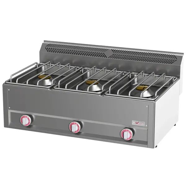 Fornuis | COOKING LINE 600 | Gas | 3 Branders (3x 8kW) | Waakvlam | 990x600x290/435(h)mm