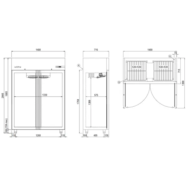 Vrieskast | MASTER | 1155L | RVS | -18°C/-22°C | Geforceerd | WiFi + App | 1480x715x2085(h)mm