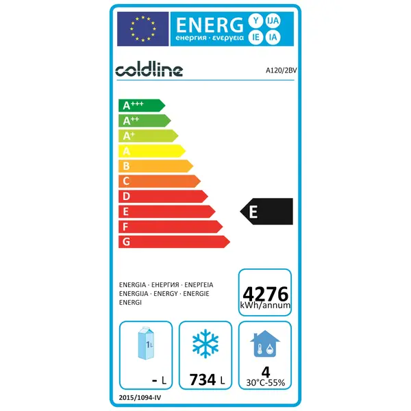 Vrieskast | MASTER | 1155L | RVS | -18°C/-22°C | Geforceerd | Draaideuren | WiFi + App | 1480x715x2085(h)mm