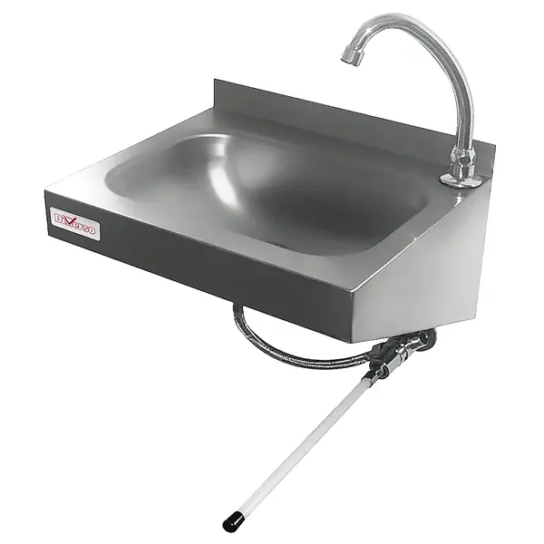 Handwasbak | RVS | Wandmontage | Koudwaterkraan | Kniebediening | 400x320mm