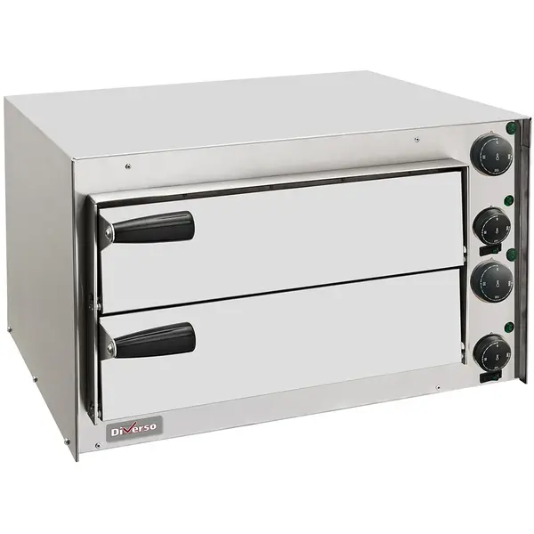 Pizzaoven | Elektrisch | 1+1x Ø35cm | ≤200°C | 3.5kW (230V) | 560x510x455(h)mm