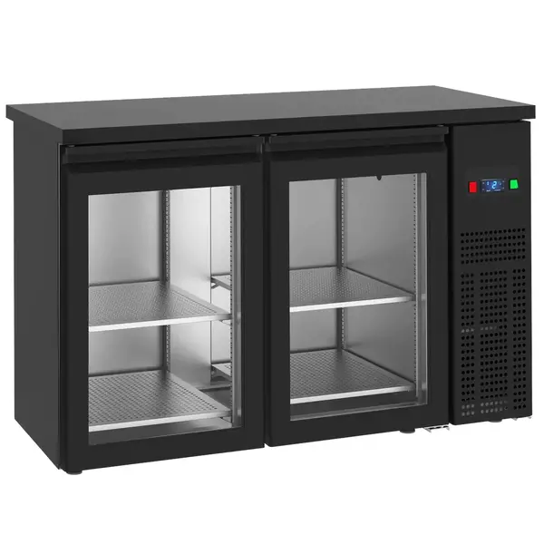 Doorgeef-Barkoelkast | FGB | 320L | Zwart | -2°C/+8°C | Geforceerd | 2x 2 Draaideuren | 1380x610x950(h)mm