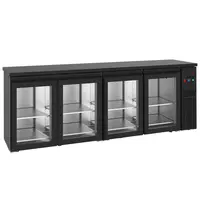 Tefcold Doorgeef-Barkoelkast | FGB | 680L | Zwart | -2°C/+8°C | Geforceerd | 2x 4 Draaideuren | 2490x610x950(h)mm 