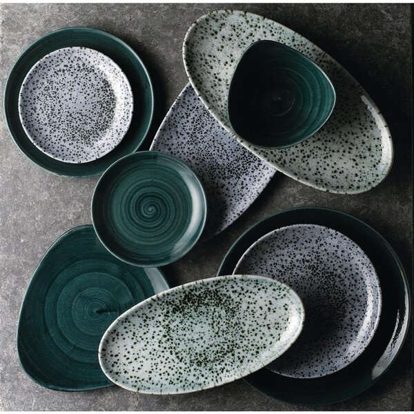 Kommen | STONECAST PATINA | Porselein | Rustic Teal | 60cl | 12 Stuks | Ø235mm