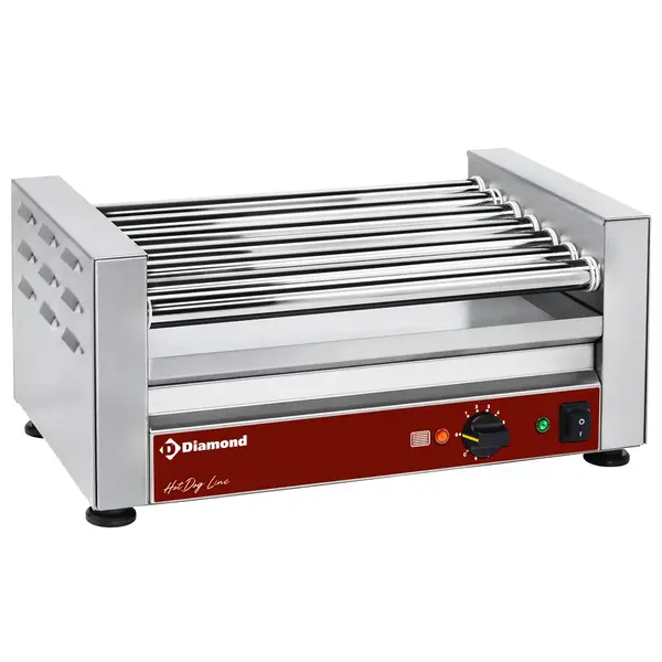 Worstengrill | HOTDOG LINE | 1 Zone (7 Rollen) | 0°C/300°C | 0.9kW (230V) | 545x320x240(h)mm