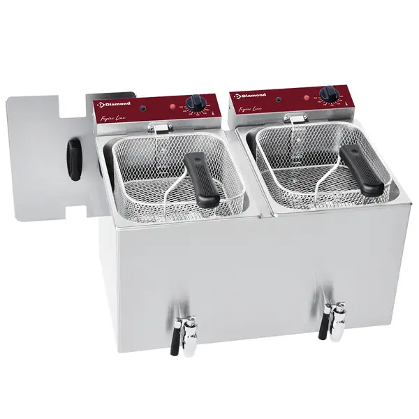 Friteuse | FRYERS LINE | Elektrisch | 8+8L | 0°C/190°C | 6kW (2x 230V) | Aftapkranen | 545x445x350(h)mm