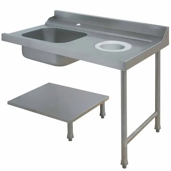 Aanvoertafel (Rechts) | RVS | 1 Spoelbak (Links) | Bodemschap | Achteropstand | 1600x715x850/1000(h)mm