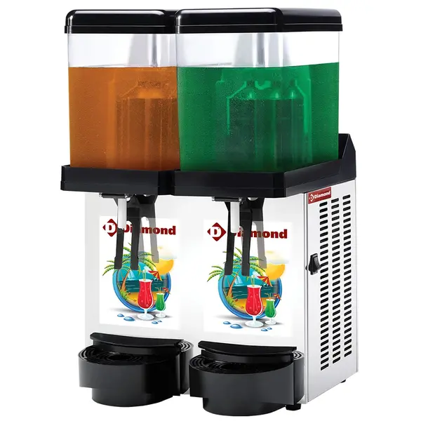 Gekoelde Drankendispenser | Zwart/RVS | 2x 12L | +2°C/+8°C | 400x400x650(h)mm