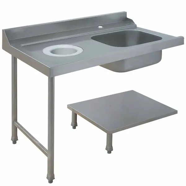 Aanvoertafel (Links) | RVS | 1 Spoelbak (Rechts) | Bodemschap | Achteropstand | 1600x715x850/1000(h)mm